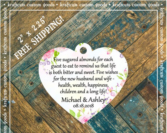 Jordan Almond Favor Tags #808 FREE SHIPPING!