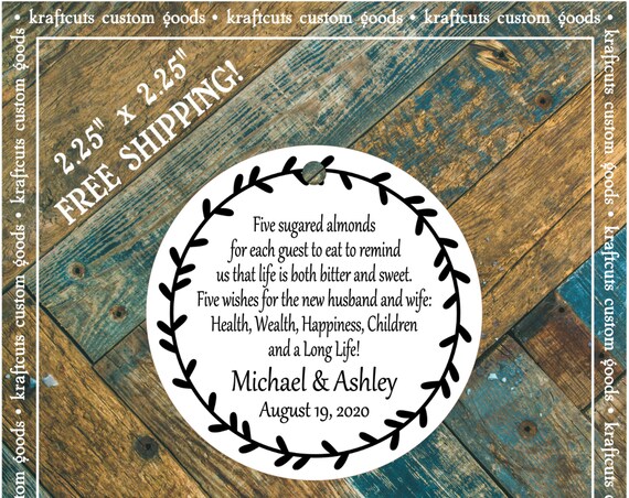 Jordan Almond Favor Tags #924 FREE SHIPPING!
