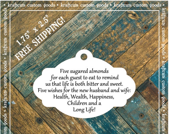 Jordan Almond Favor Tags #611 FREE SHIPPING!