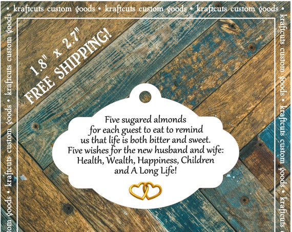 Jordan Almond Favor Tags #777 FREE SHIPPING!