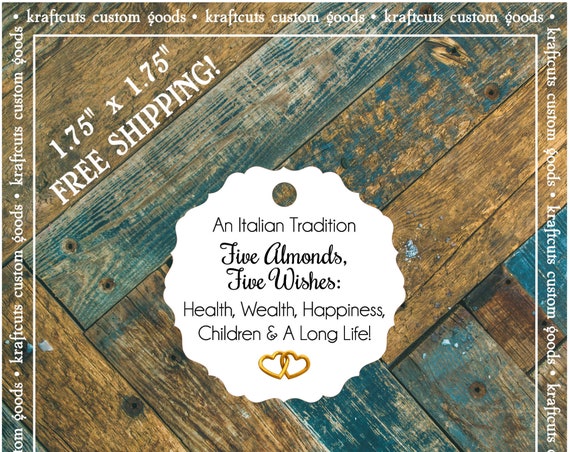 Jordan Almond Favor Tags #796 FREE SHIPPING!