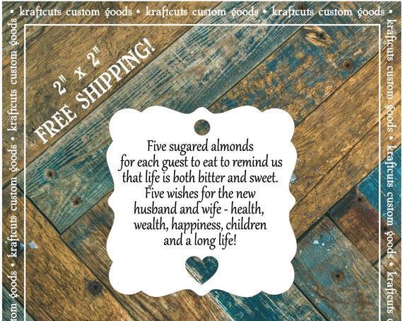 Jordan Almond Favor Tags #646 FREE SHIPPING!