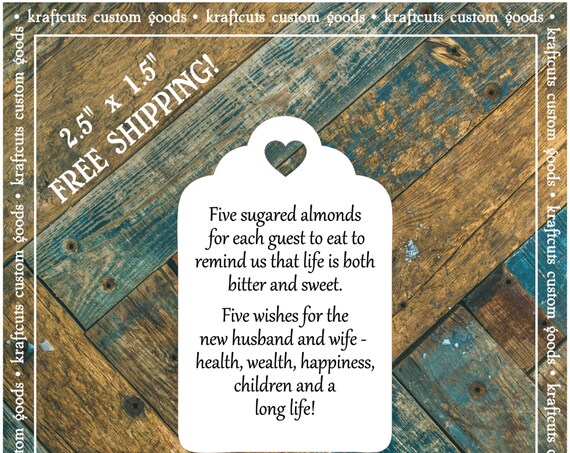 Jordan Almond Favor Tags #642 FREE SHIPPING!