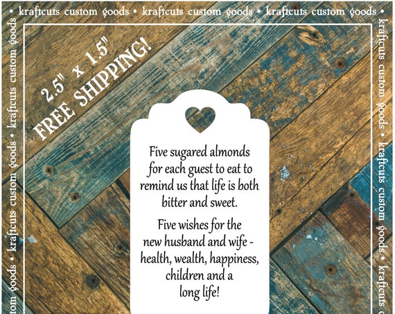 Jordan Almond Favor Tags #643 FREE SHIPPING!