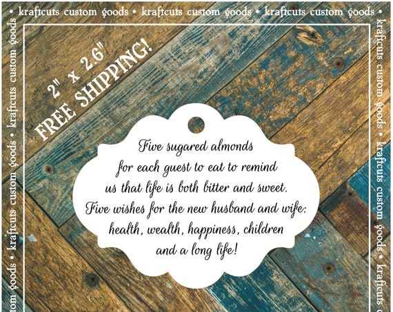 Jordan Almond Favor Tags #687 FREE SHIPPING!