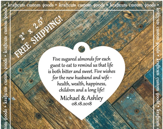 Jordan Almond Favor Tags #690 FREE SHIPPING!