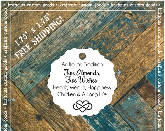 Jordan Almond Favor Tags #798 FREE SHIPPING!