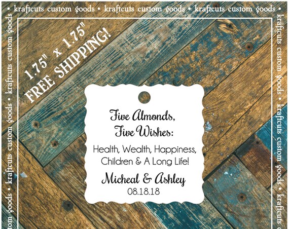 Jordan Almond Favor Tags #654 FREE SHIPPING!