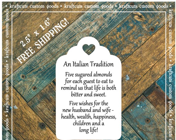 Jordan Almond Favor Tags #805 FREE SHIPPING!