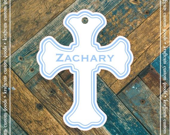 Baptism, Christening or First Communion Religious Favor Tags - Baby Boy Blue #200B FREE SHIPPING!