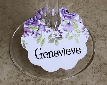 Wine Glass Charm Tags, Place Cards, Escort Cards, 25 Tags, #606X