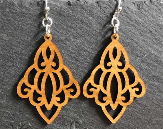 Victorian Bluebell Wholesale Wood Earrings