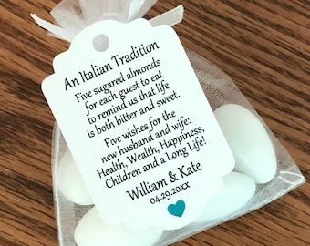 Jordan Almond Favor TAGS ONLY #793A