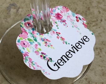 Wine Glass Charm Tags, Place Cards, Escort Cards, 25 Tags, #606X