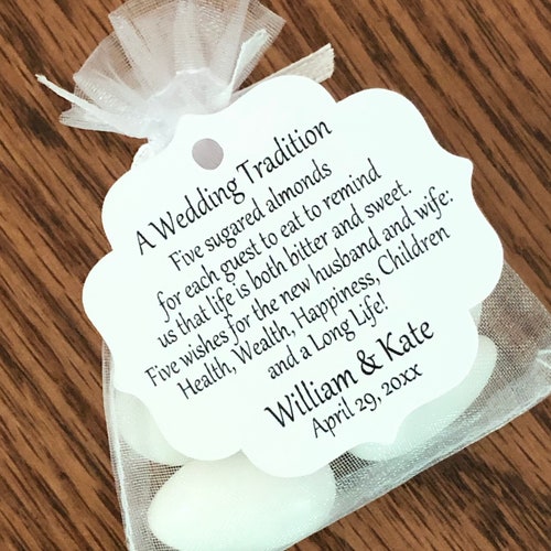 Jordan Almond Favor TAGS ONLY 793 Etsy