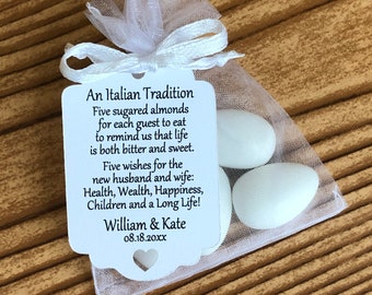 Jordan Almond Favor TAGS ONLY #793