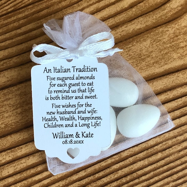 Jordan Almond Favor TAGS ONLY #793