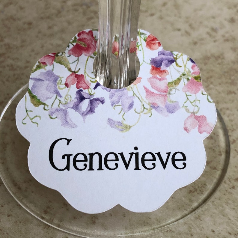 Wine Glass Charm Tags, Place Cards, Escort Cards, 25 Tags, 606X image 2