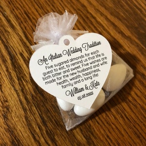 Jordan Almond Favor TAGS ONLY #690A1