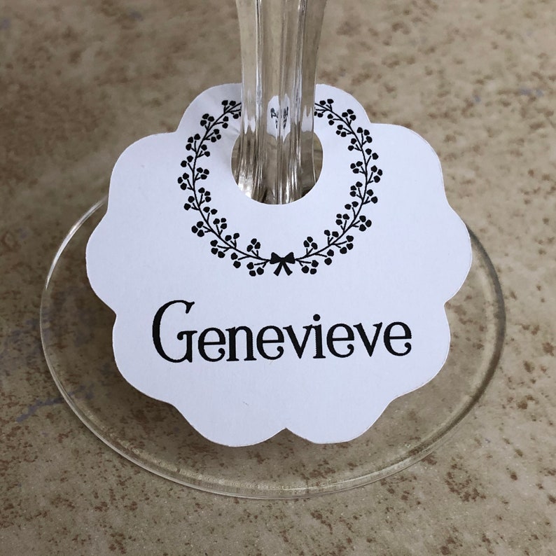 Wine Glass Charm Tags, Place Cards, Escort Cards, 25 Tags, 606X image 3