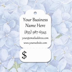 Printed & Personalized Perforated Small Business Price Hang Tags for Crafters and Makers