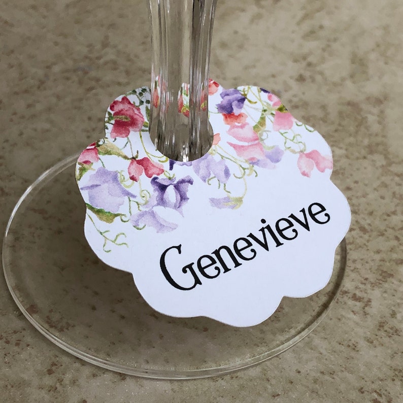 Wine Glass Charm Tags, Place Cards, Escort Cards, 25 Tags, 606X image 3