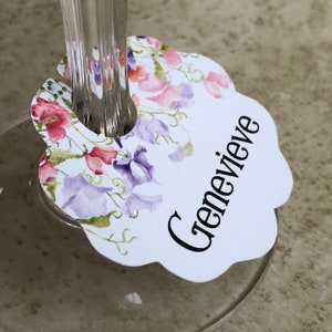 Wine Glass Charm Tags, Place Cards, Escort Cards, 25 Tags, 606X image 8