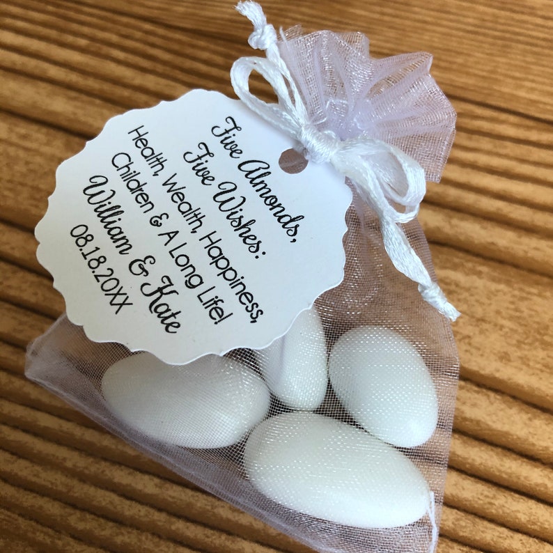 Jordan Almond Favor TAGS ONLY 655 Etsy
