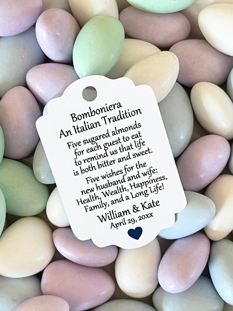 Jordan Almond Favor TAGS ONLY 1139 image 1