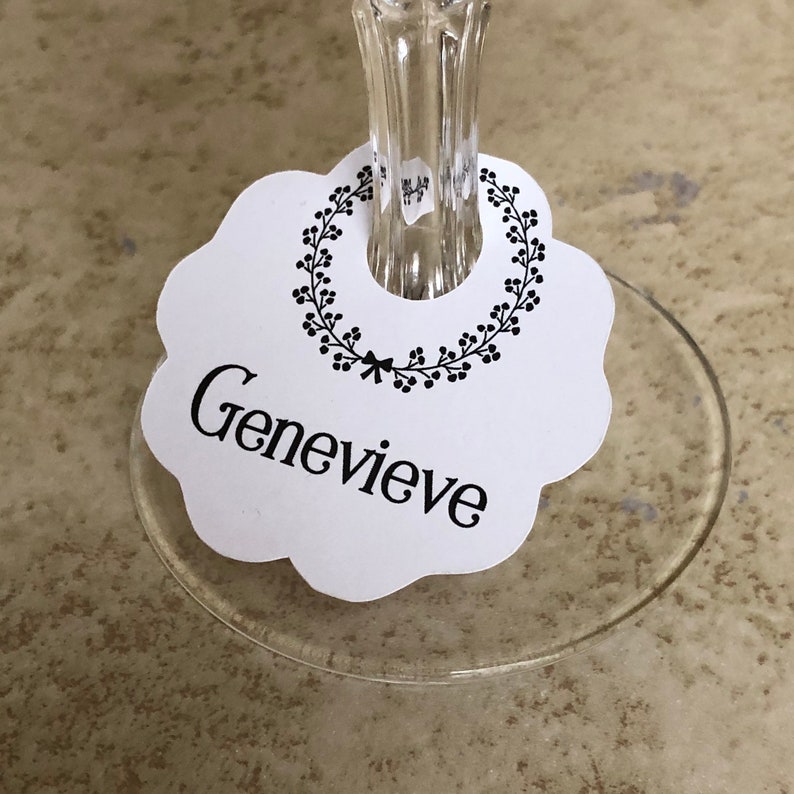 Wine Glass Charm Tags, Place Cards, Escort Cards, 25 Tags, 606X image 7