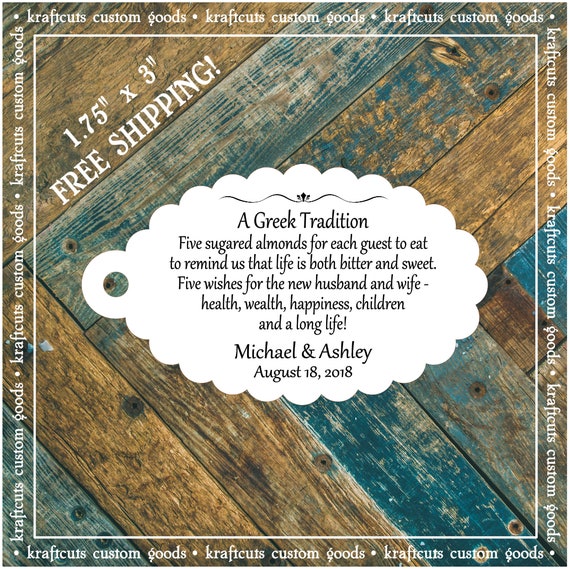 Jordan Almond Favor Tags #761 FREE SHIPPING!