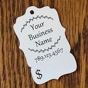Custom Mini Tags Personalized Printed Tags .75 Tall X 2 Long . Great for Jewelry  Price Tags, Knitwear Tags, or Other Small Products 
