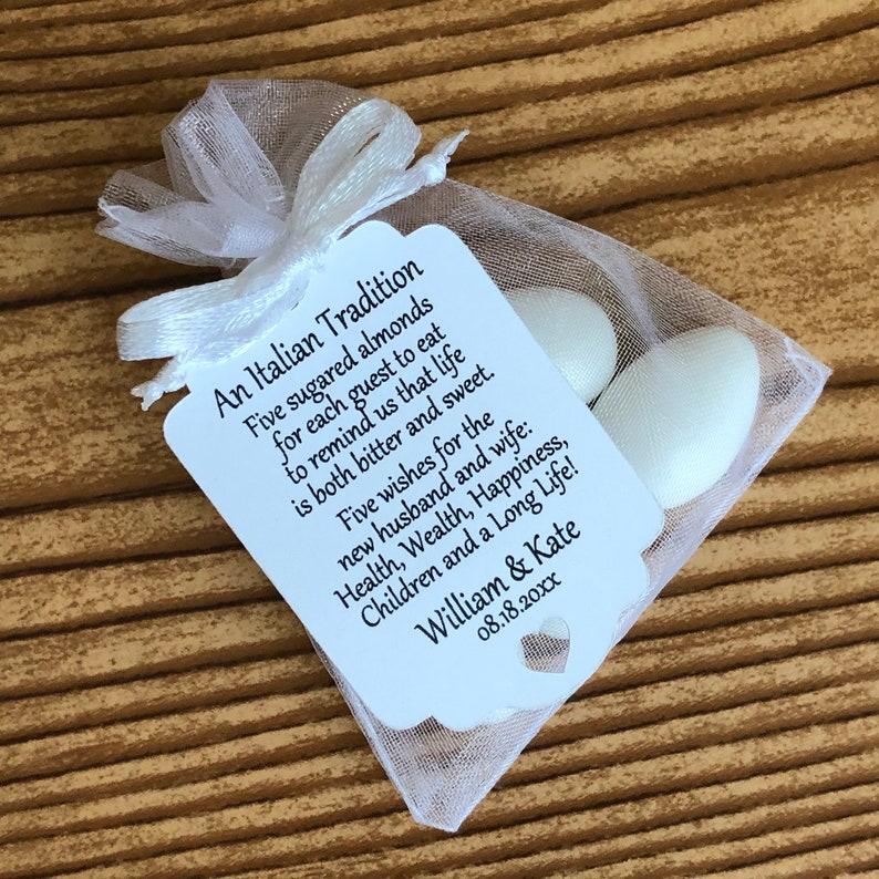 Jordan Almond Favor TAGS ONLY 793 Etsy