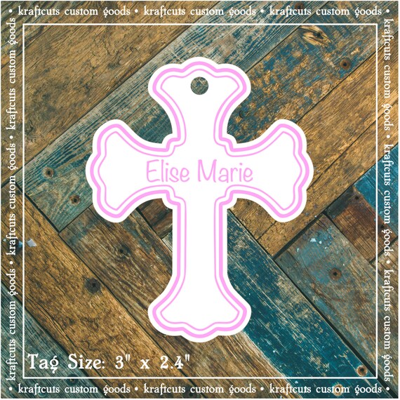 Baptism, Christening or First Communion Religious Cross Favor Tags - Baby Girl Pink #200P FREE SHIPPING!