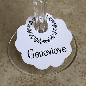 Wine Glass Charm Tags, Place Cards, Escort Cards, 25 Tags, 606X image 1