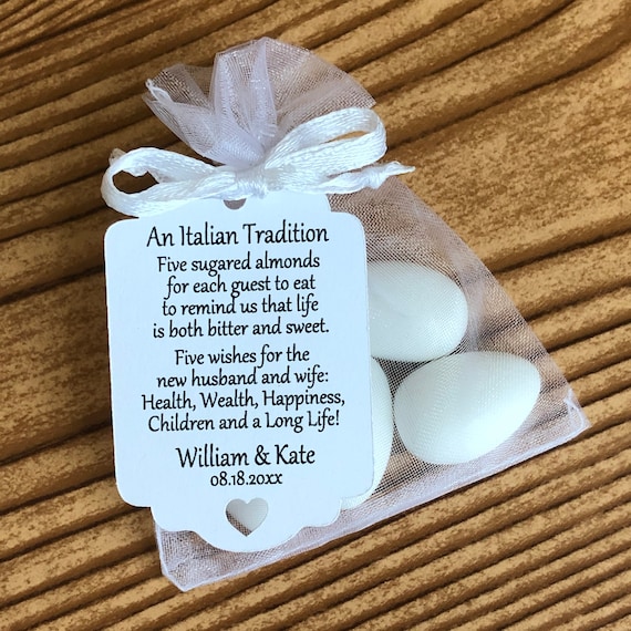 Jordan Almond Favor TAGS ONLY 793 Etsy