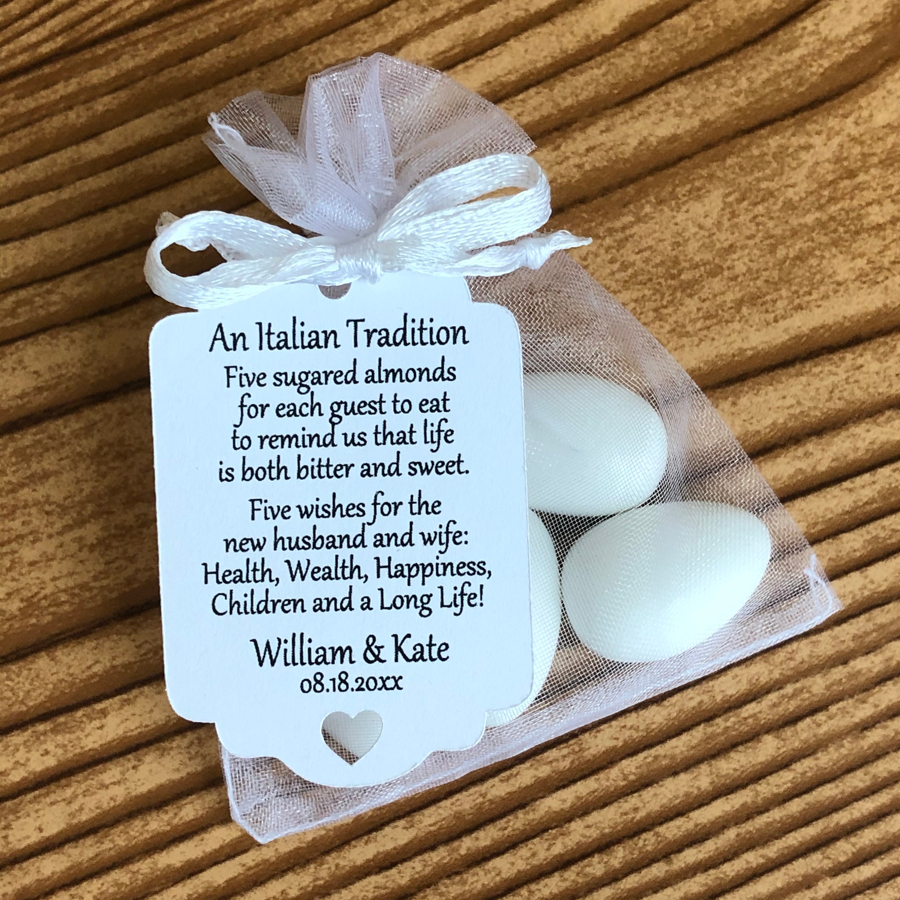 Jordan Almond Favor TAGS ONLY #793