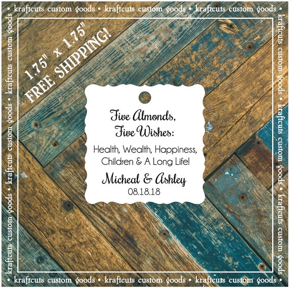 Jordan Almond Favor Tags #654 FREE SHIPPING!