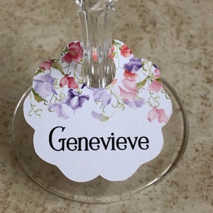 Wine Glass Charm Tags, Place Cards, Escort Cards, 25 Tags, 606X image 4