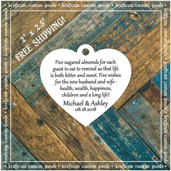 Jordan Almond Favor Tags #690 FREE SHIPPING!