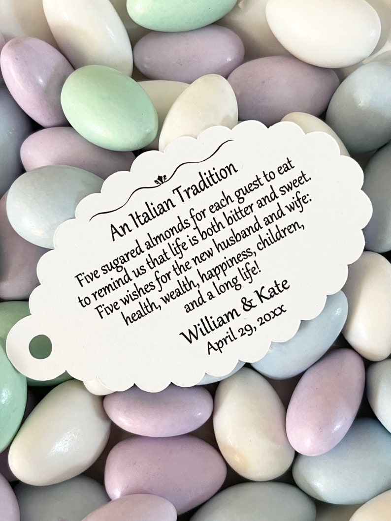 Jordan Almond Favor TAGS ONLY 760 image 1