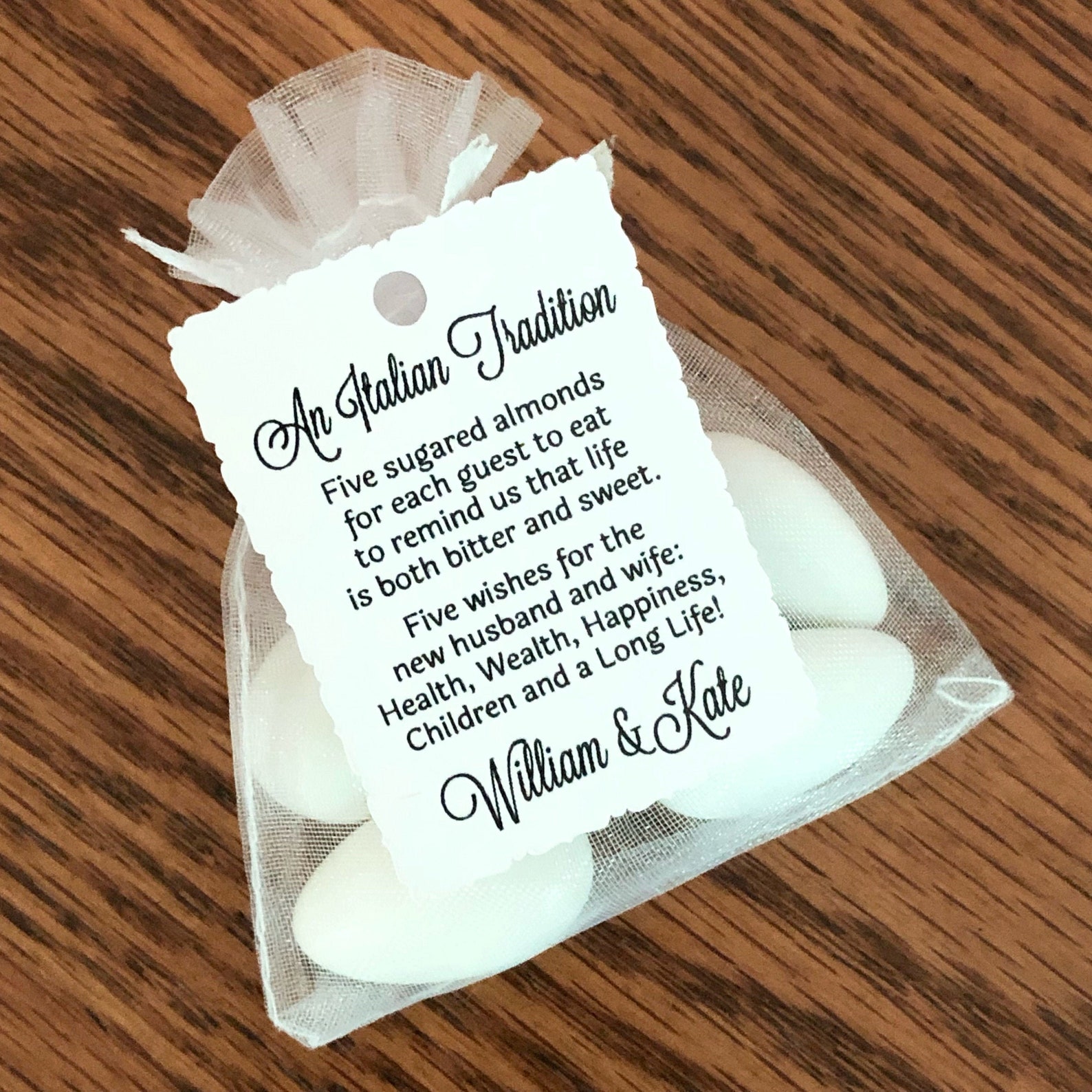 Jordan Almond Favor TAGS ONLY 826 Etsy