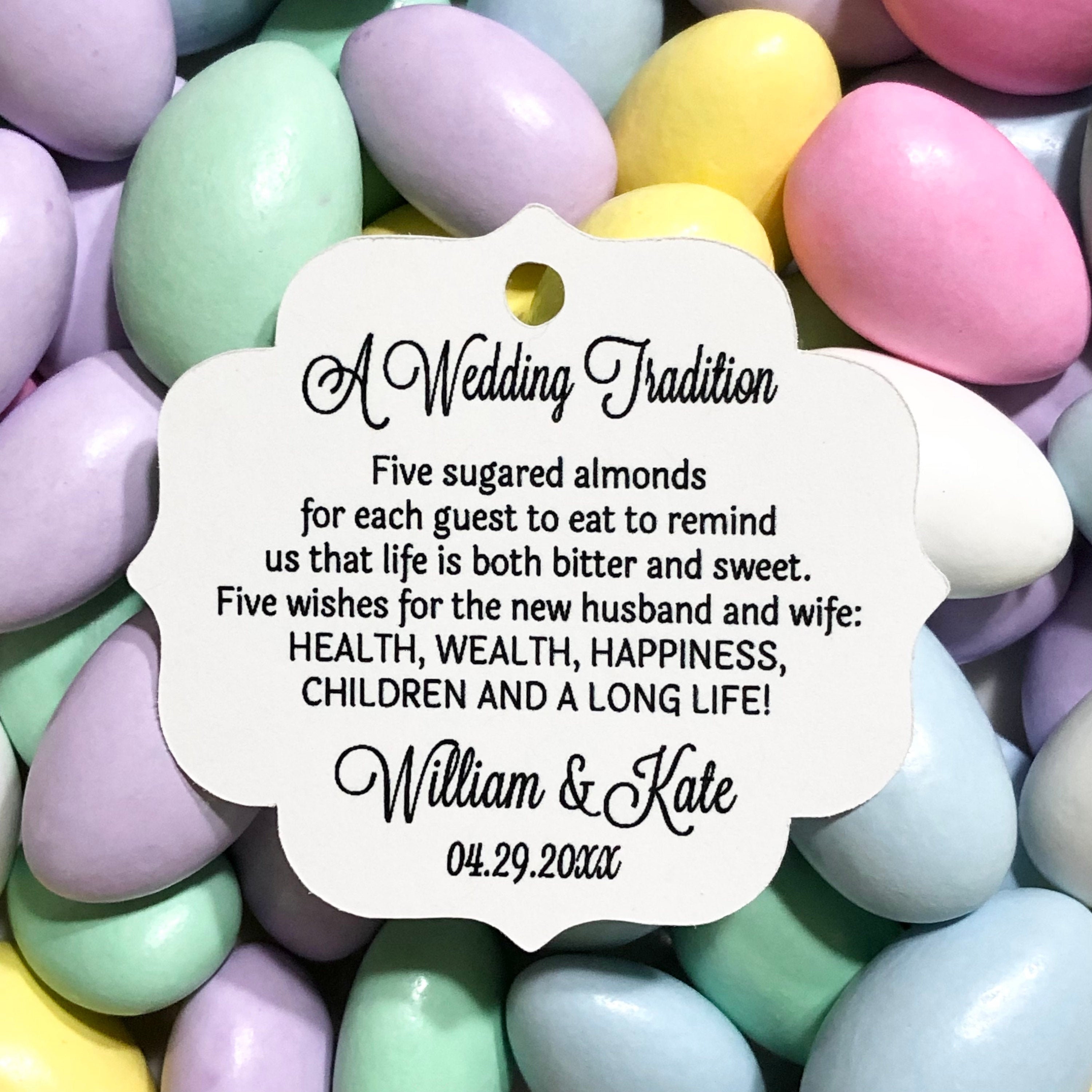 Jordan Almond Favor TAGS ONLY 648A Etsy