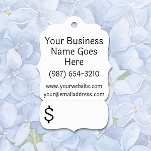 Printed & Personalized Perforated Small Business Price Hang Tags for Crafters and Makers