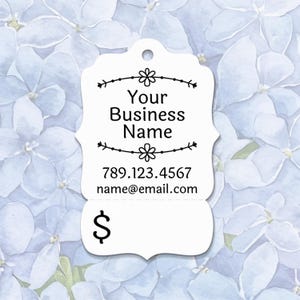 Printed & Personalized Perforated Small Business Price Hang Tags for Crafters and Makers