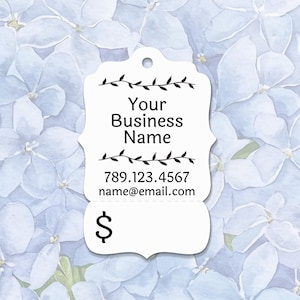 Printed & Personalized Perforated Small Business Price Hang Tags for Crafters and Makers