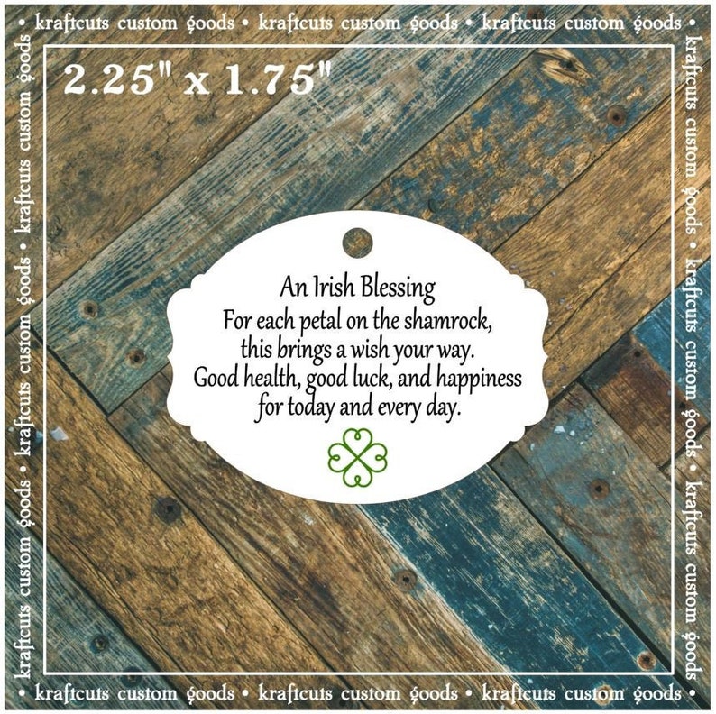 Irish Blessing Favor Tags 605A afbeelding 1