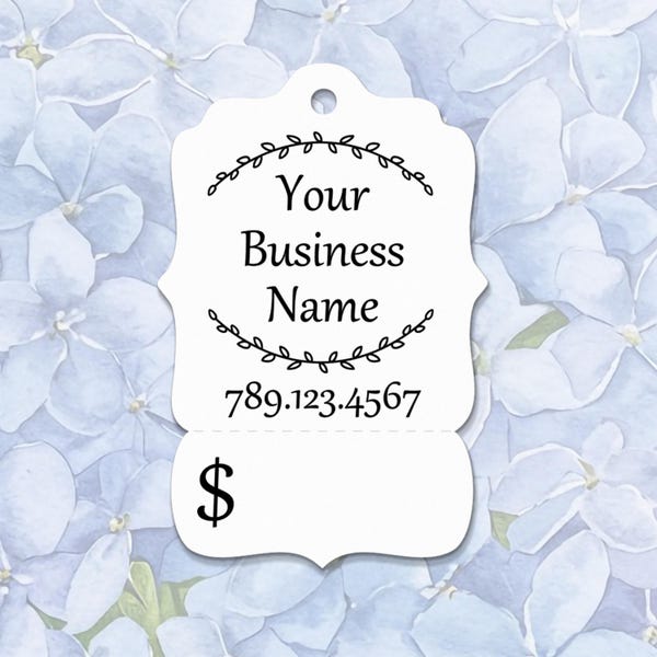 Printed & Personalized Perforated Small Business Price Hang Tags for Crafters and Makers