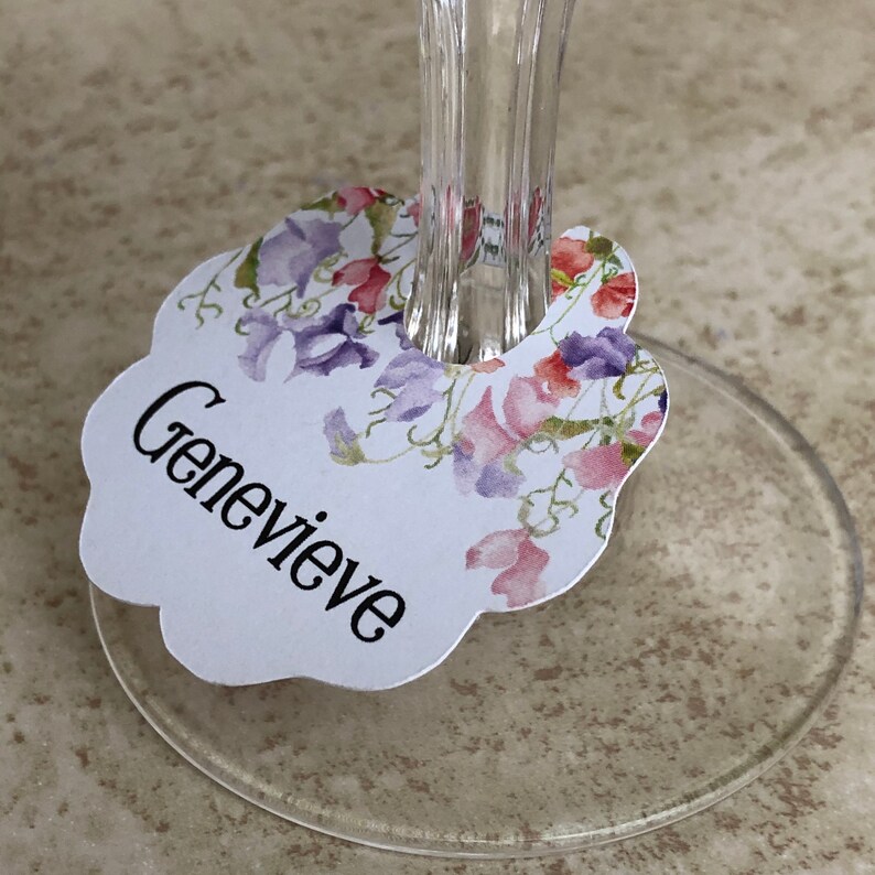 Wine Glass Charm Tags, Place Cards, Escort Cards, 25 Tags, 606X image 6