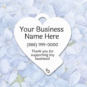 Printed & Personalized Perforated Small Business Price Hang Tags for Crafters and Makers - Heart Shape